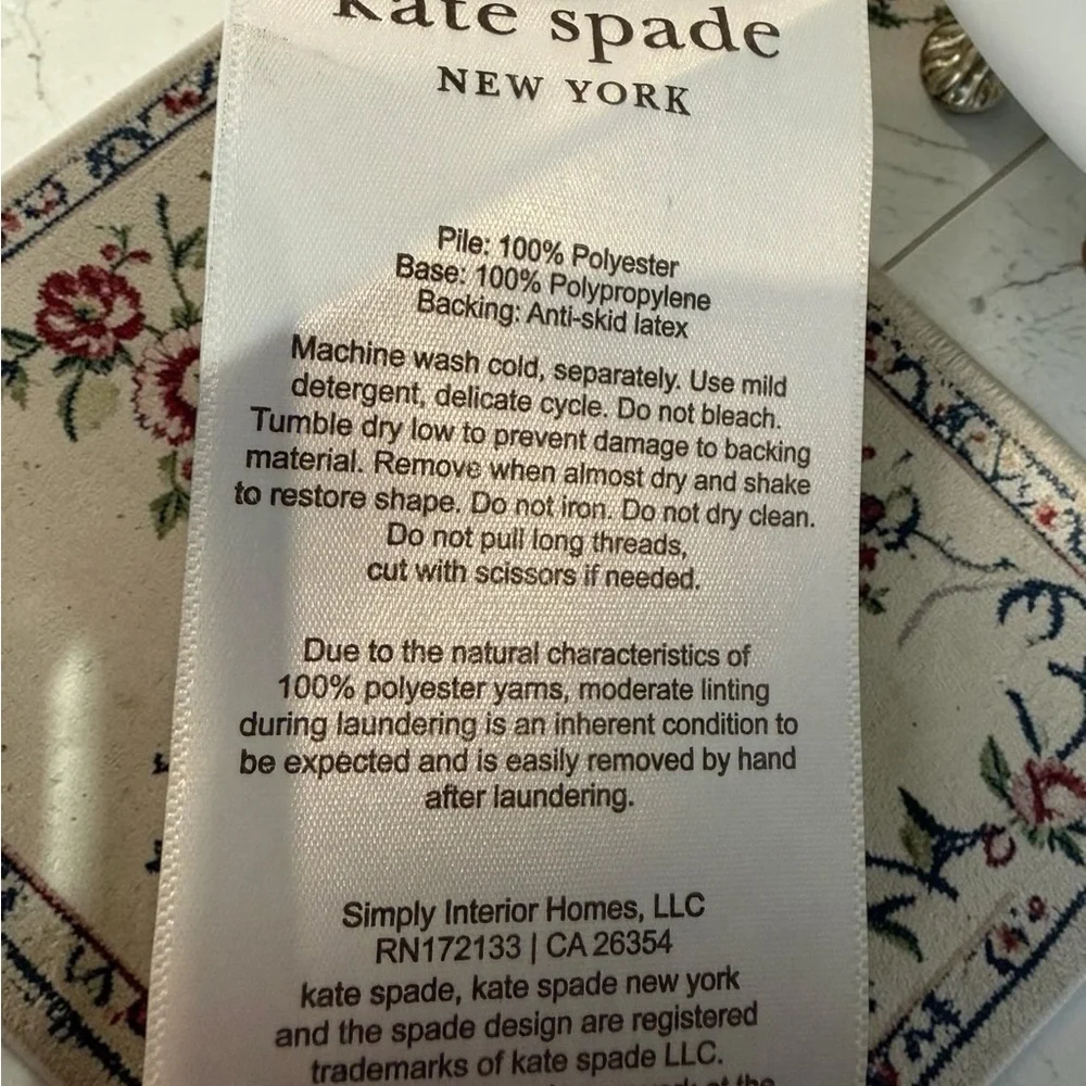 Kate Spade Pink and White Polk a Dot Bath Rug NWT